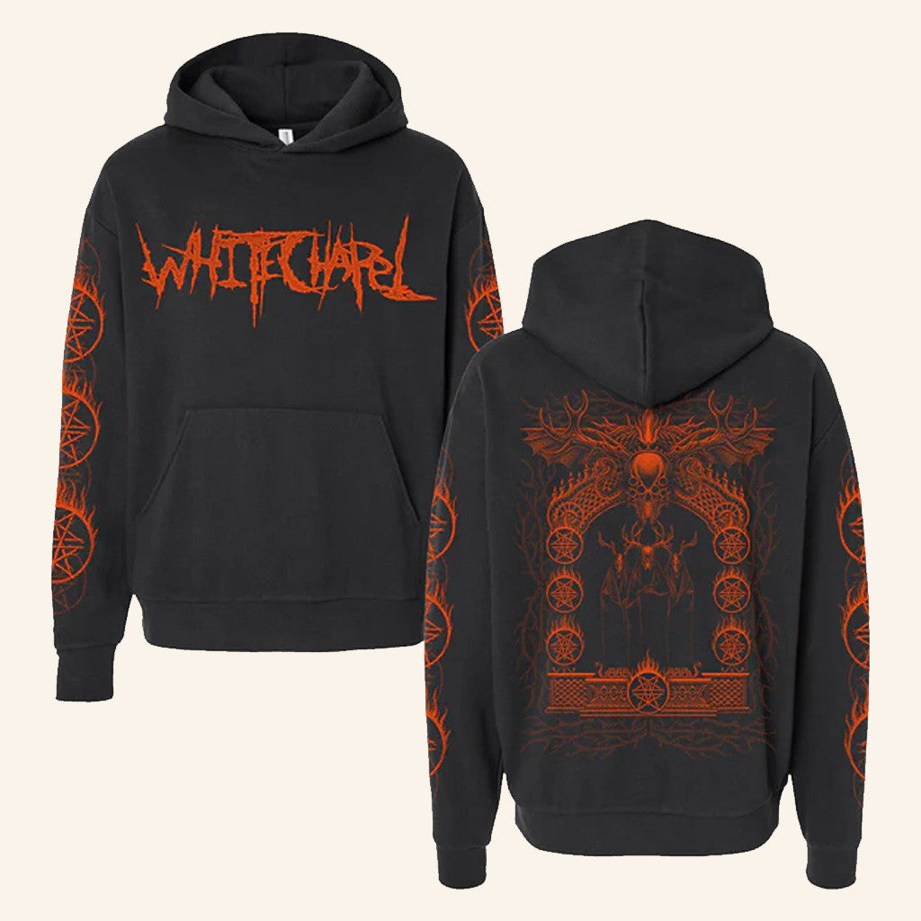 Whitechapel Merch Flaming Cult Black Hoodie Best Friends Gifts