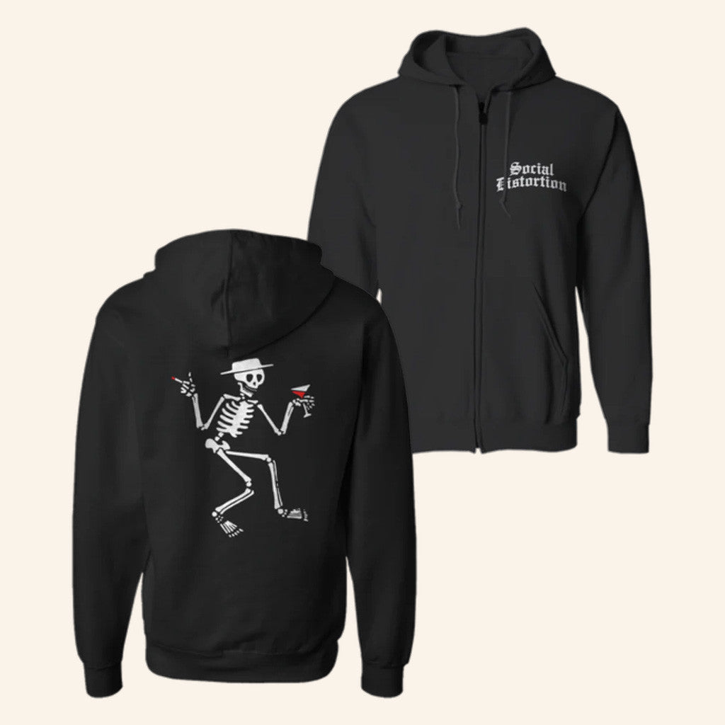 Social Distortion Merch Skelly Zip Up Hoodie Gifts For Dad
