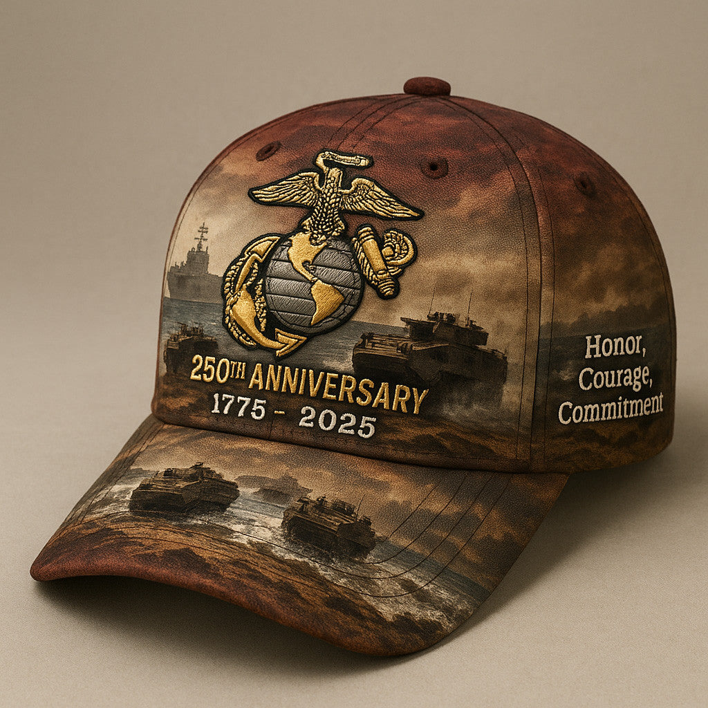 US Marine Corps 250th Anniversary 1775 2025 Hat Honor Courage Commitment USMC Hat Dad Gifts