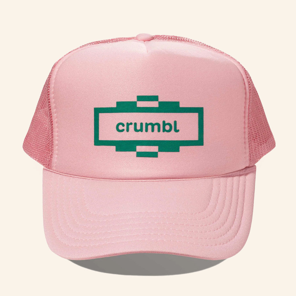 Crumbl Merch Pink Summer Grid Trucker Hat Gifts For Girlfriend