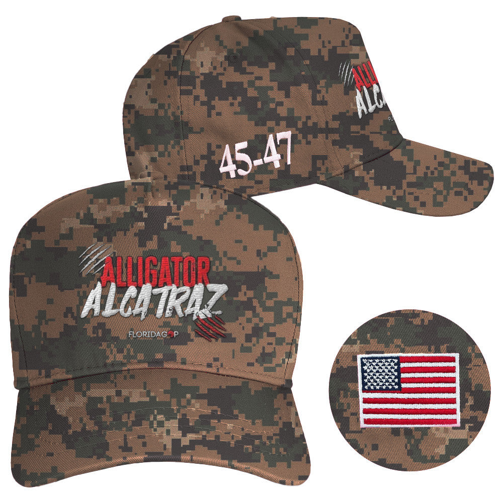 Alligator Alcatraz Hat Camo 45-47 Hat Official Alligator Alcatraz Merch Florida GOP Store