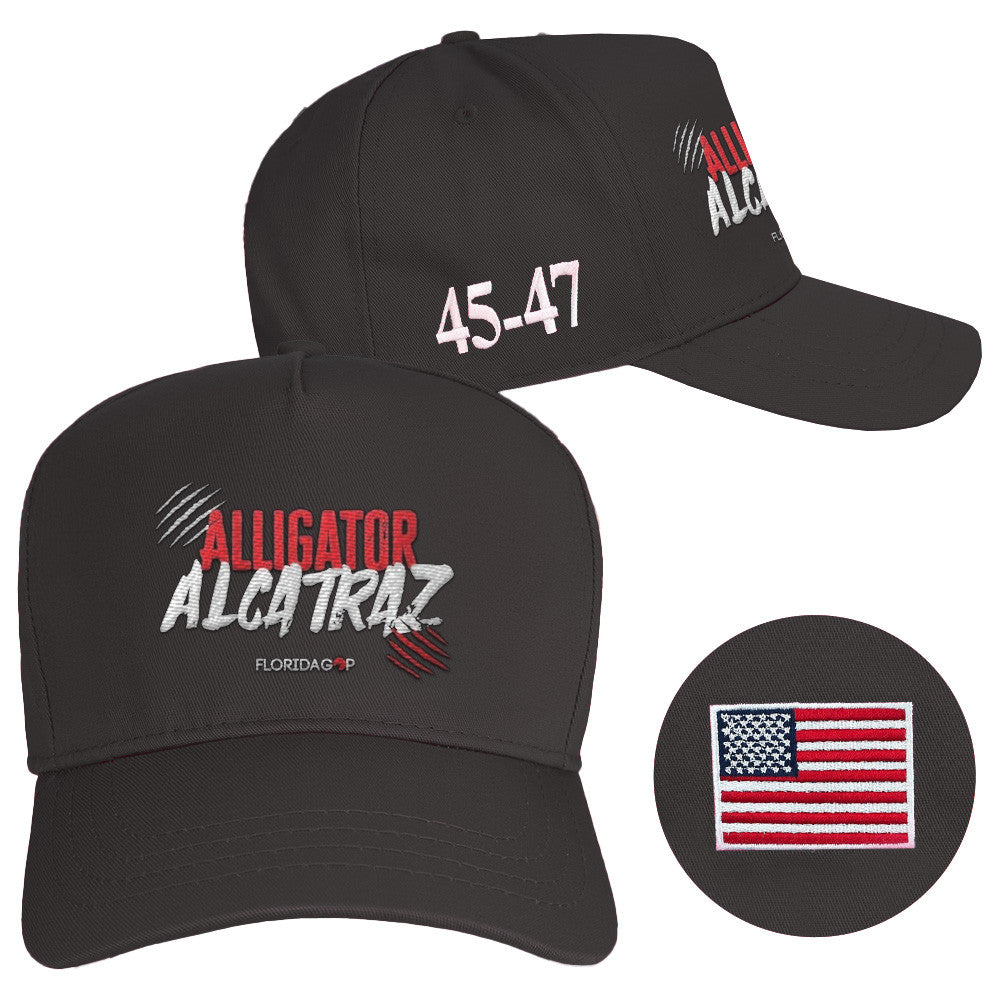 Alligator Alcatraz Hat Embroidered 45-47 Hat Official Alligator Alcatraz Merch Florida GOP Store