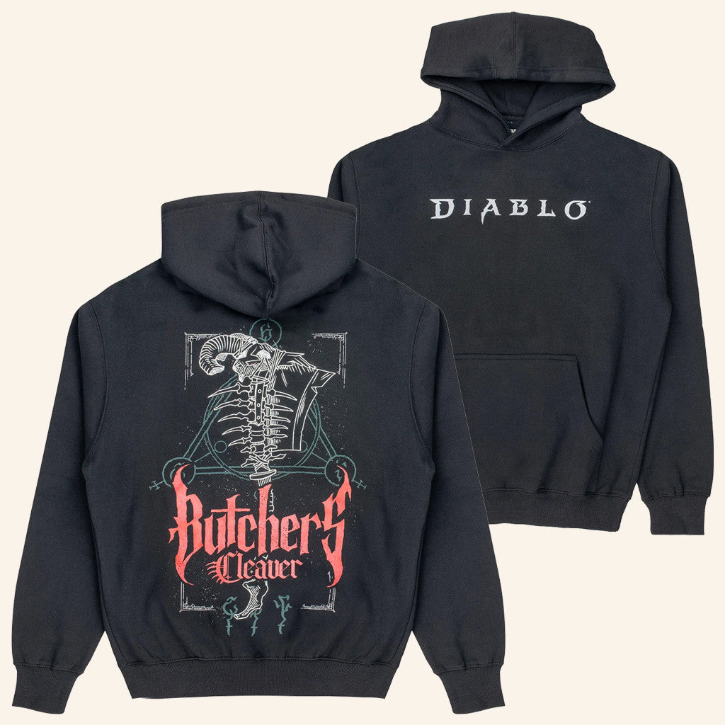 Blizzard Merch Diablo Butcher's Cleaver Black Hoodie Gifts For Friends