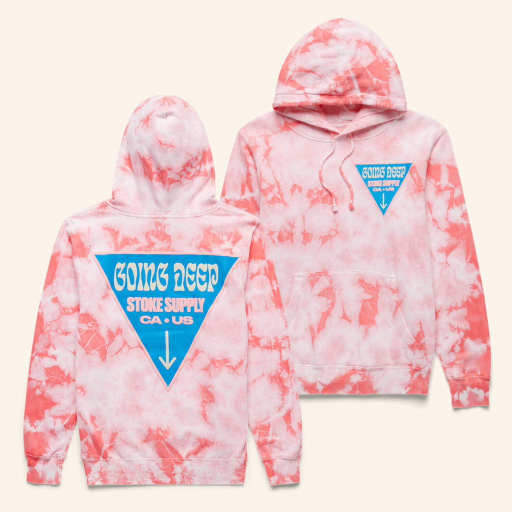 Chad And Jt Merch Going Deep Coral Tie-Dye Hoodie Unique Gifts For Wife
