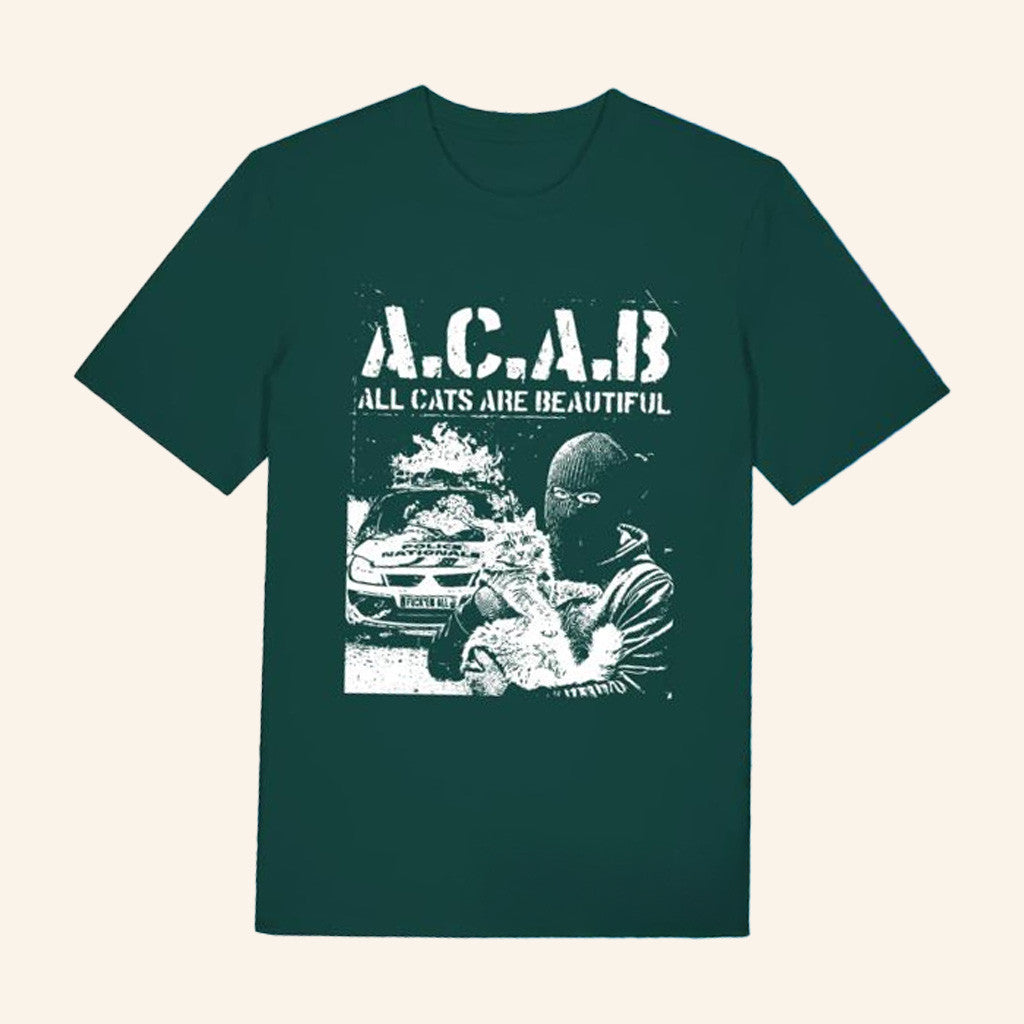 Antifascist Clothing Merch Love Cats Hate Cops T-Shirt Best Gifts For Dad