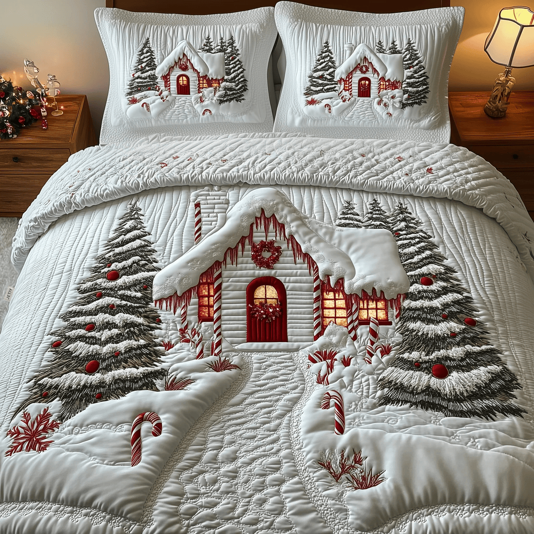 Christmas Themed Quilted Bedding Set Best Gifts For Christmas