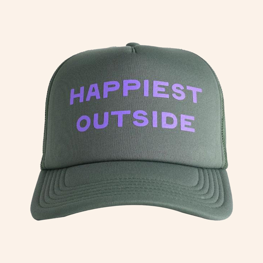 Mossportangeles Merch Happiest Outside Recycled Trucker Hat Present For Dad