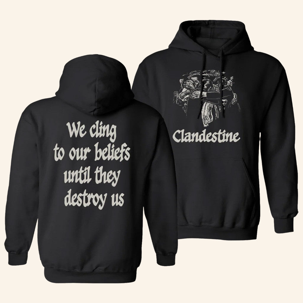 Clandestine Industries Merch Beliefs Hoodie Present For Husband