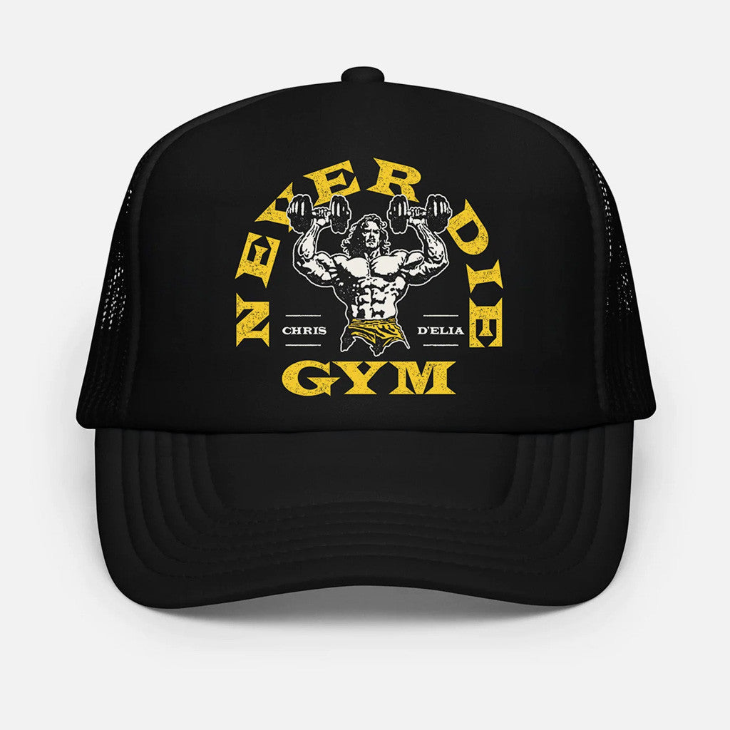 Chrisdelia Merch Never Die Gym Black Trucker Hat Birthday Present For Husband