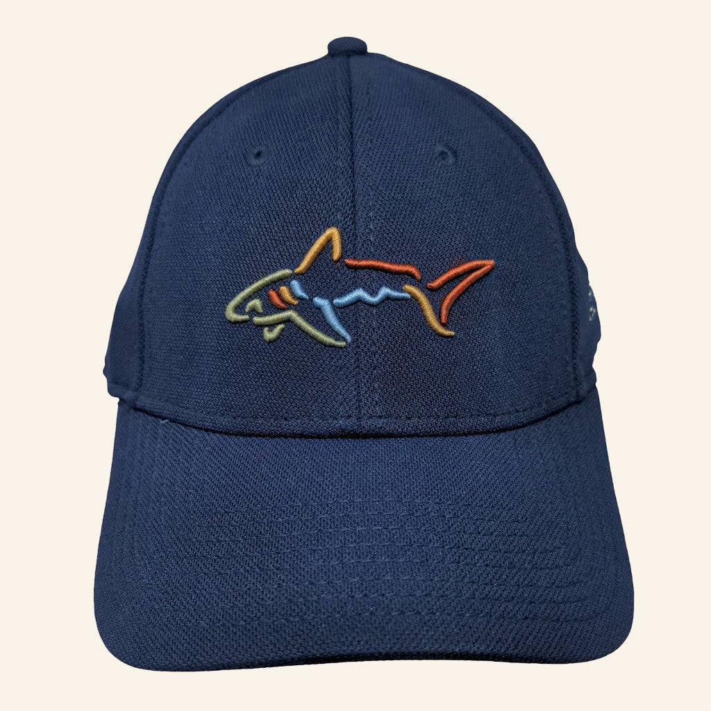 Greg Norman Hat Navy Embroidered Shark Logo Cap Gifts For Him
