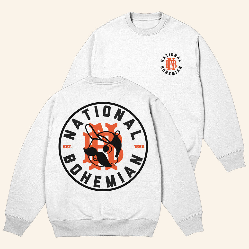 National Bohemian Merch National Bohemian White Sweatshirt Gifts For Him