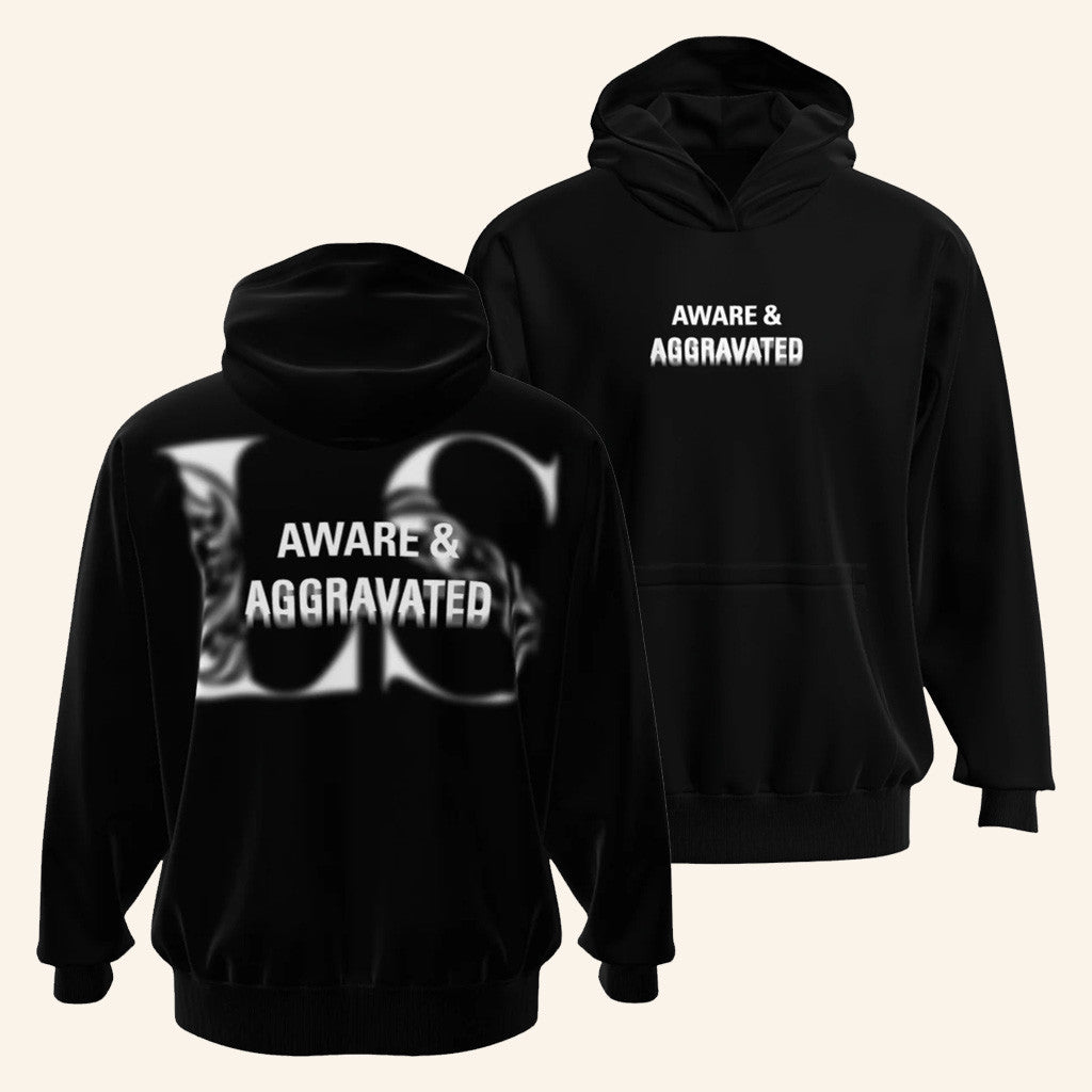 Leo Skepi Merch Aware And Aggravated Hoodie Black Gifts For Dudes