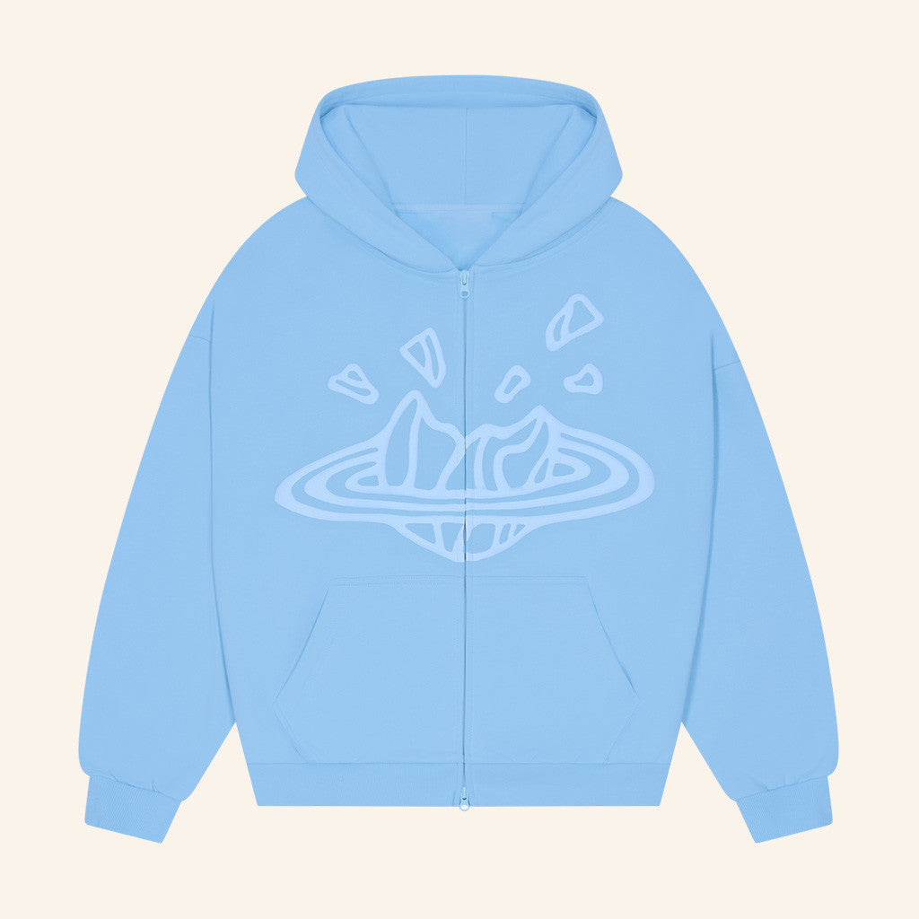 Broken Planet Zip Hoodie Light Blue Gift Ideas For Besties
