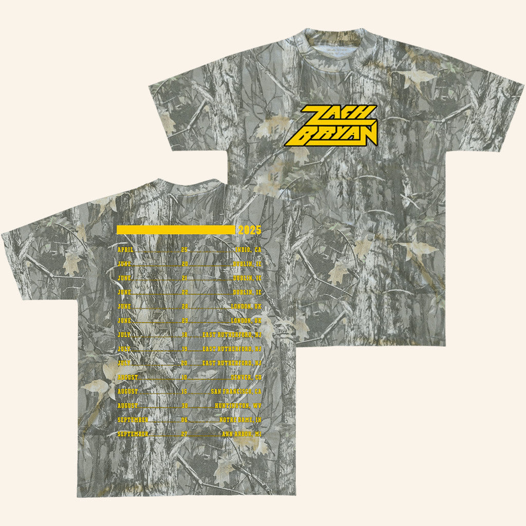 Zach Bryan Tour Merch 2025 Camo T-Shirt Gifts For Fans