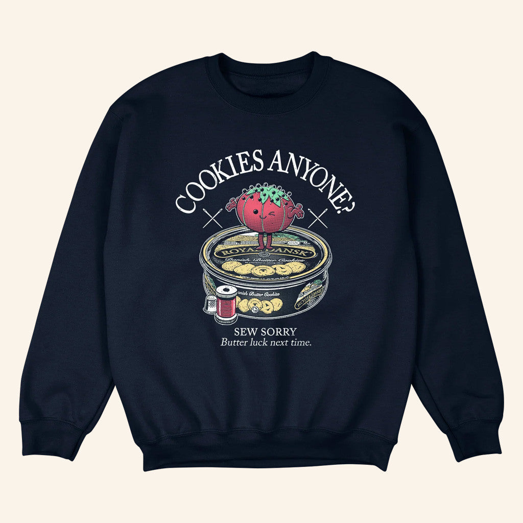 Retrokid Merch Retrokid Originals Sew Sorry Navy Sweatshirt Gifts For Besties