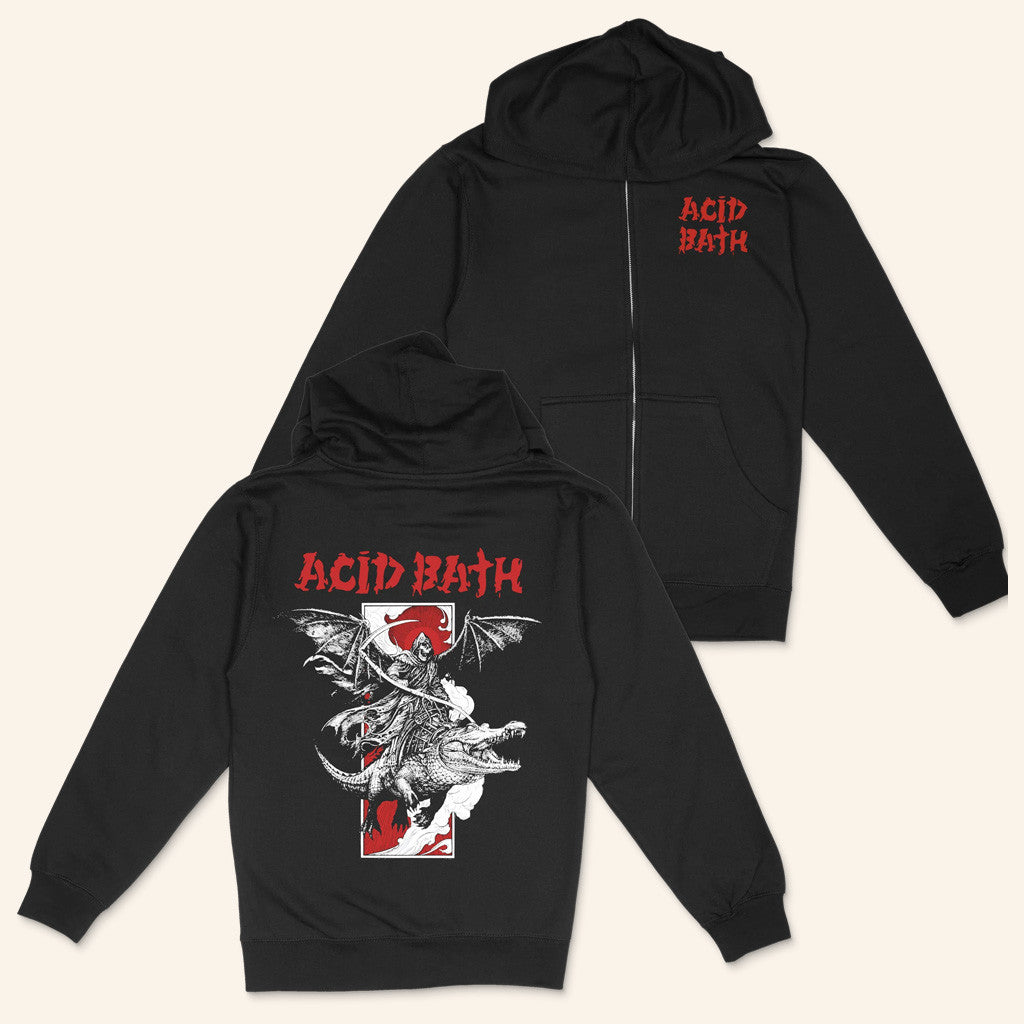 Acid Bath Official Merch Alligator Zip Up Hoodie Presents For Him