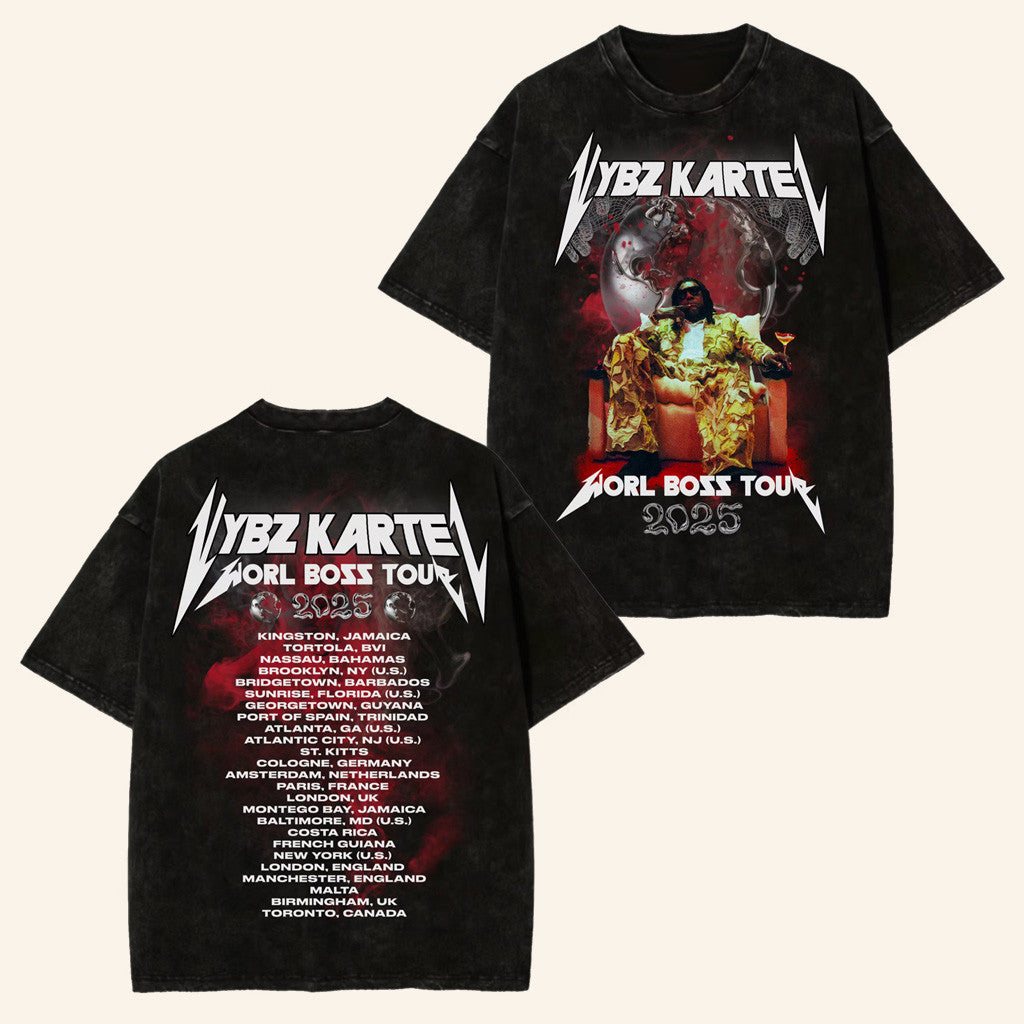 Vybz Kartel World Merch Worl Boss Tour T-Shirt Gifts For Fans
