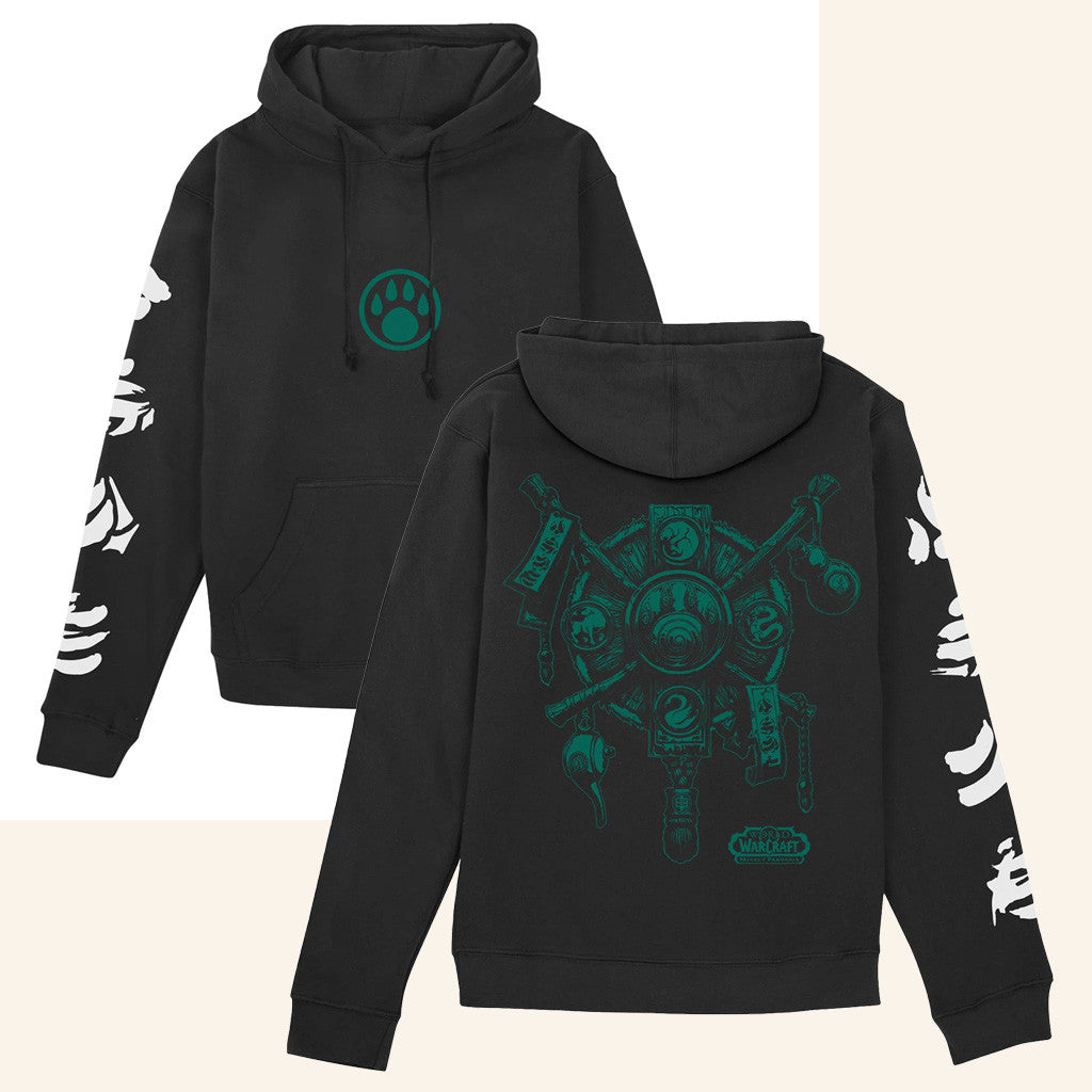 Blizzard Gear Merch World Of Warcraft Mists Of Pandaria Pandaren Crest Black Hoodie Him Gifts