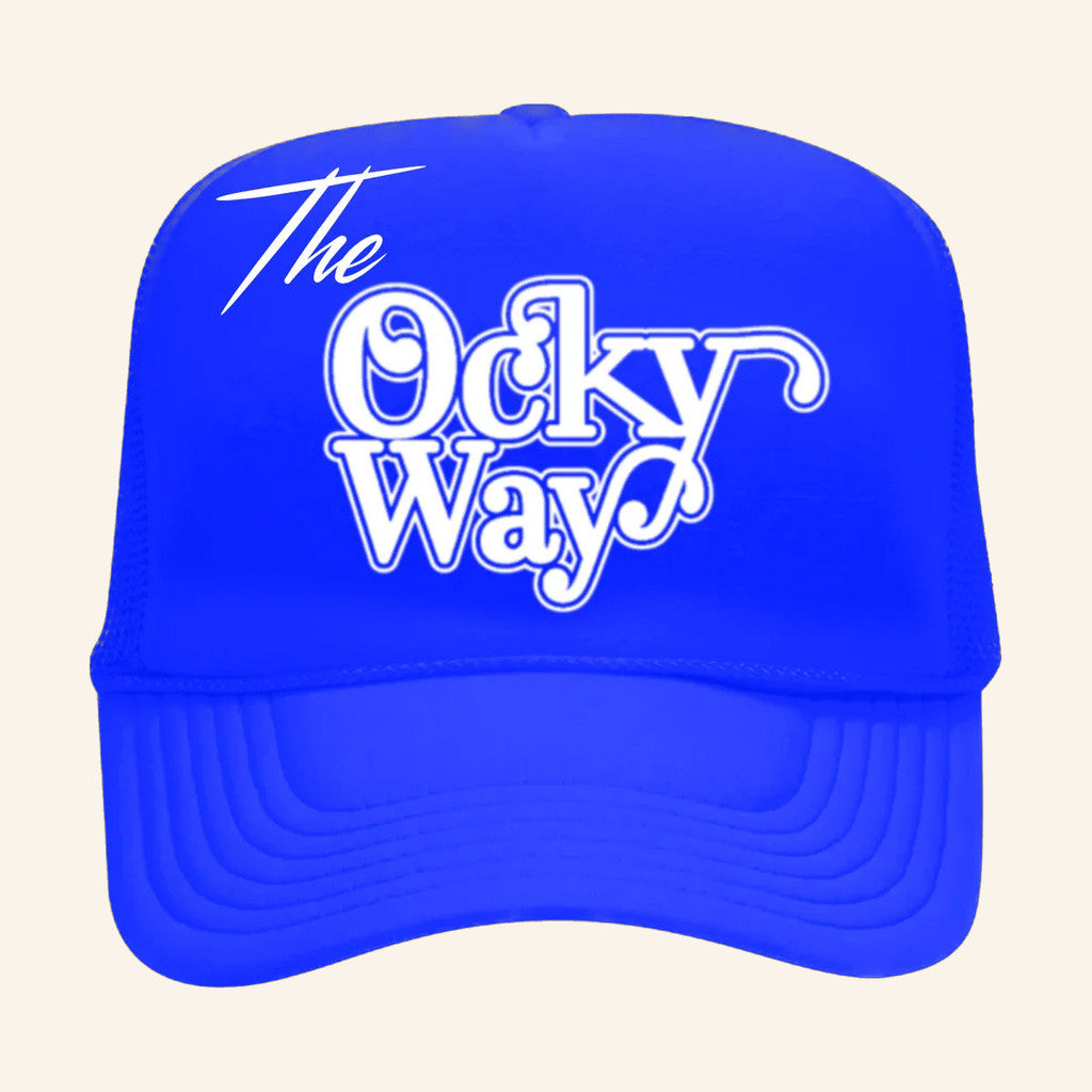 Theockywayshop Merch Ocky Way Foam Blue Trucker Hat Gift Ideas For Husband