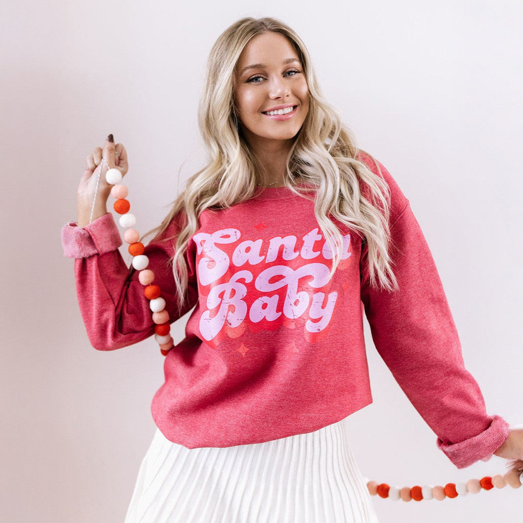 Santa Baby Sweatshirt Merry Xmas Clothing Cute Gifts For Wife