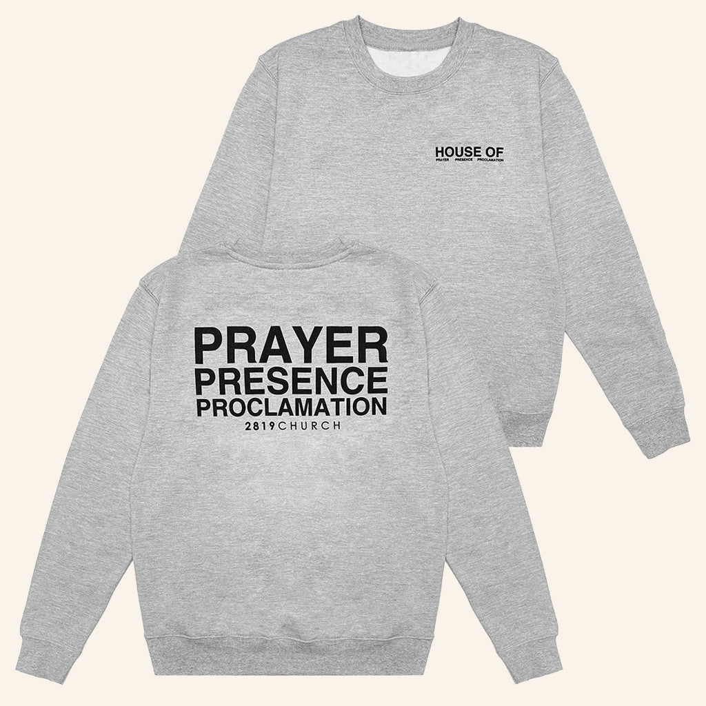 2819 Church Merch House Of Prayer Grey Sweatshirt Present For Dad
