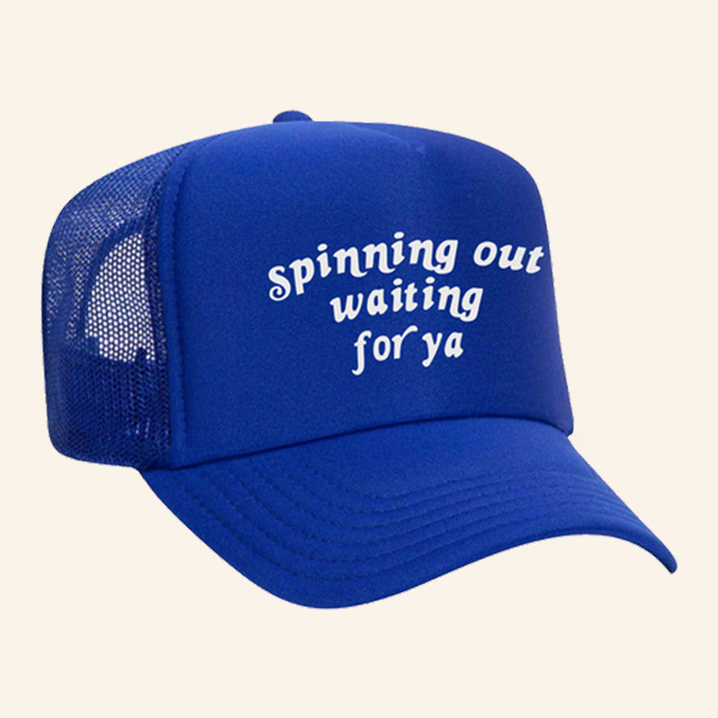 Harry Styles Merch New 2025 Spinning Out Waiting For Ya Blue Trucker Hat Friends Gifts