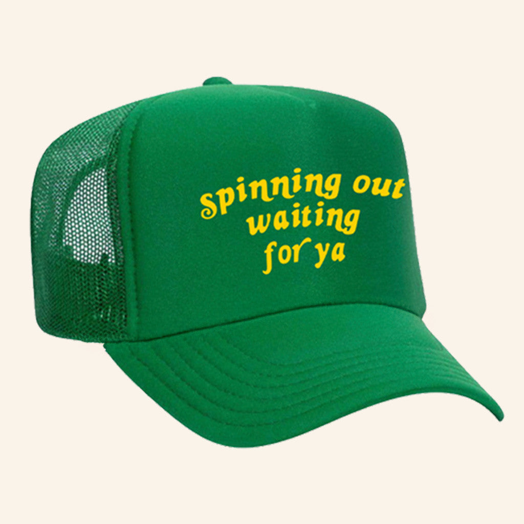 Harry Styles Merch New 2025 Spinning Out Waiting For Ya Green Trucker Hat Gifts For Him