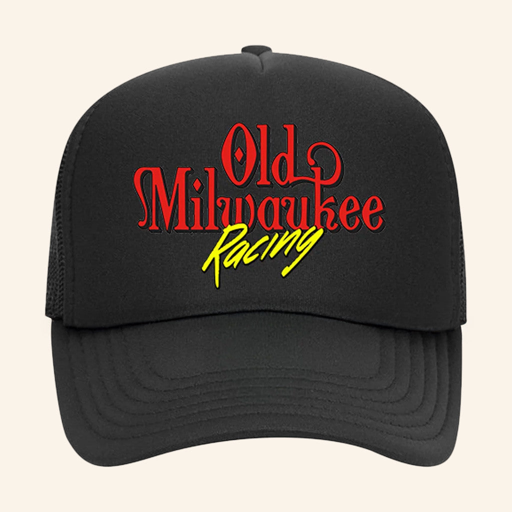 Old Milwaukee Merch Racing Black Trucker Hat Gifts For Racing Lovers