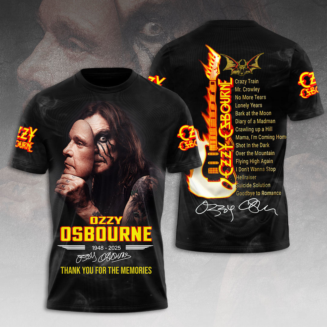 Black Sabbath X Ozzy Osbourne T-Shirt RIP Ozzy Osbourne Shirt Thank You For The Memories
