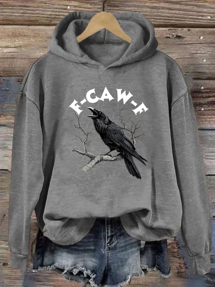 F CAW F Crow Hoodie Funny Graphic Hoodie Gifts For Women's