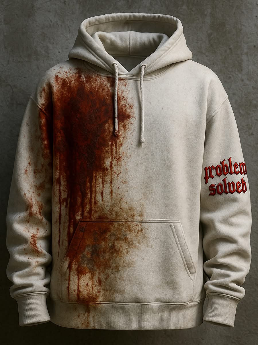 Problem Solved Hoodie Horror Scary Bloody Hoodie Halloween Gifts For Friends