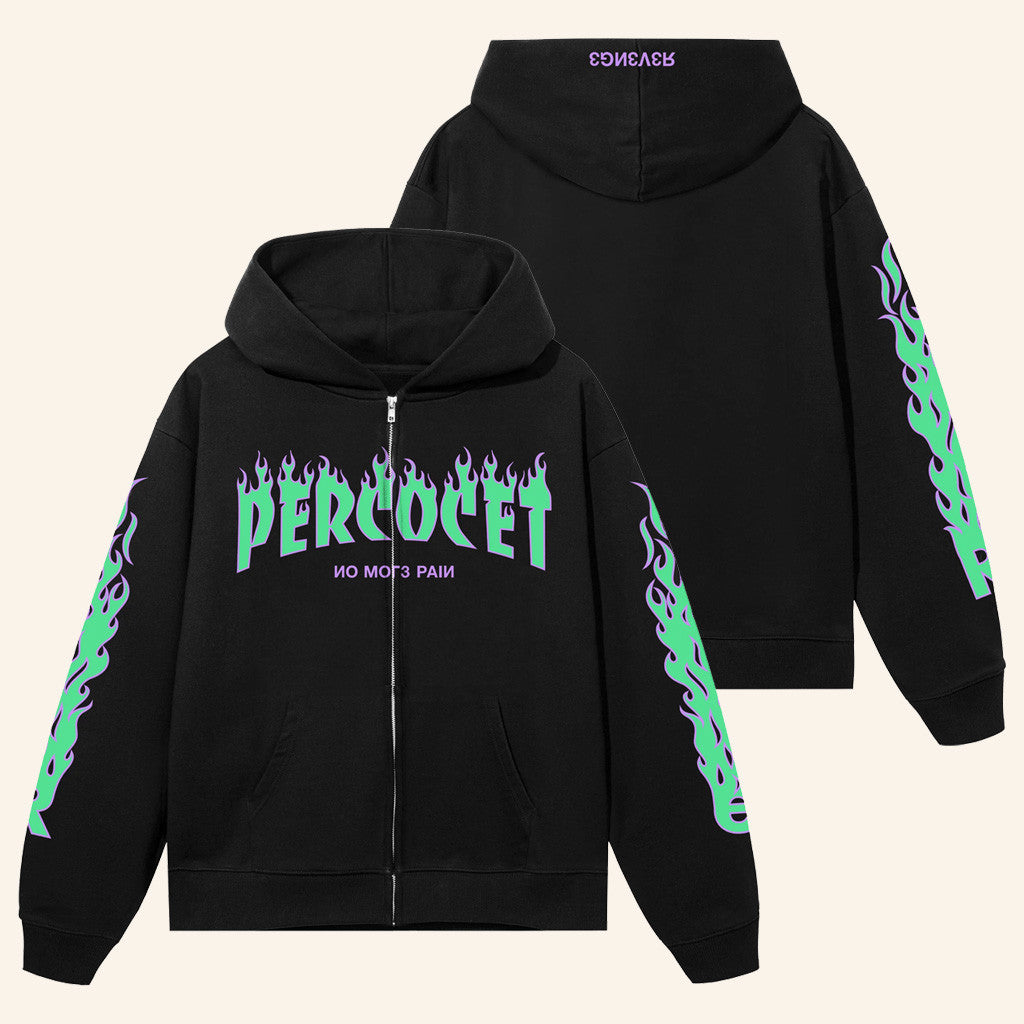 Revenge Merch Percocet Zip Black Green Hoodie Gifts For Husband