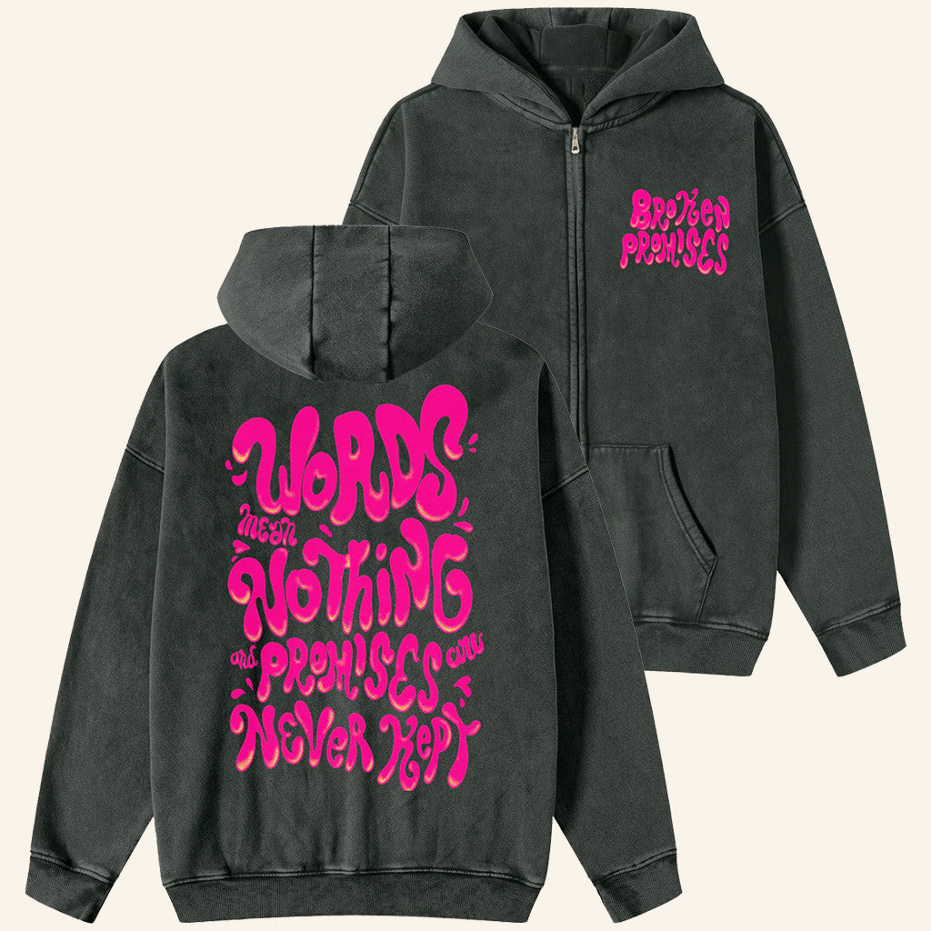 Broken Promises Merch Bubblegum Zip-Up Hoodie Gift For Her
