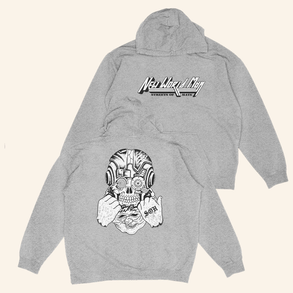 Damaged Goods Merch New World Man Peeling Face Hoodie Gifts For Dudes