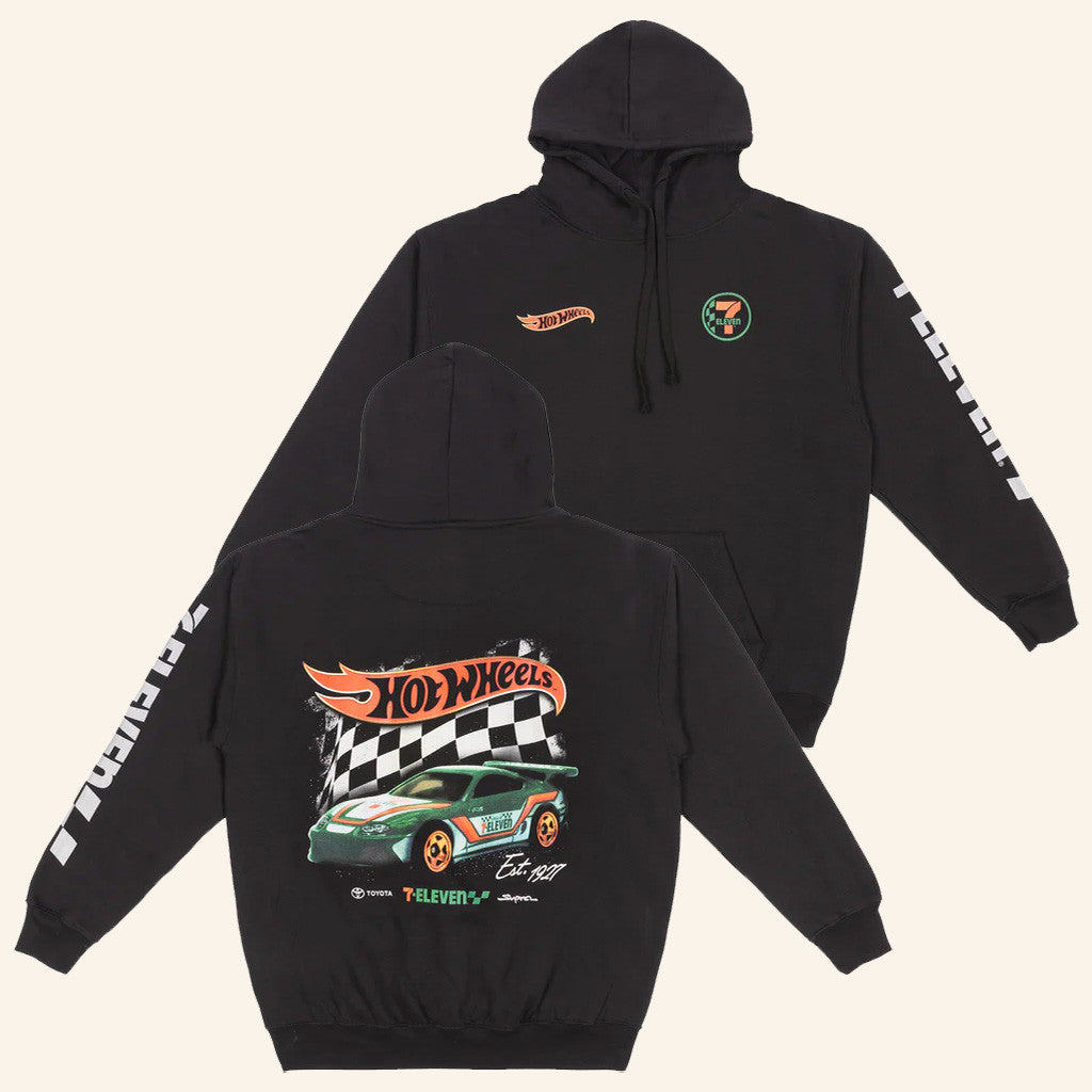7 Collection Merch 7-Eleven X Hot Wheels Checker Hoodie Gift Ideas For Husband