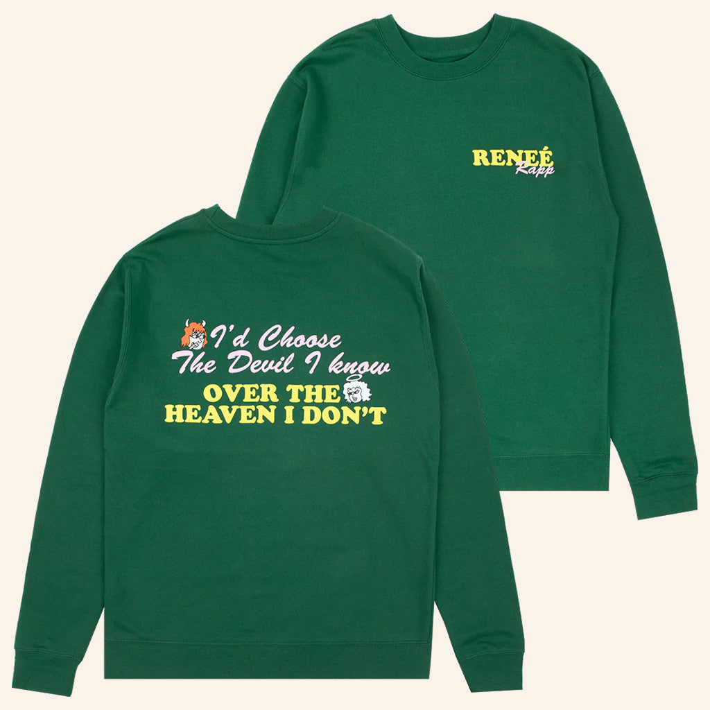 Renee Rapp Merch Devil I Know Crewneck Sweatshirt Gift Ideas For Friends