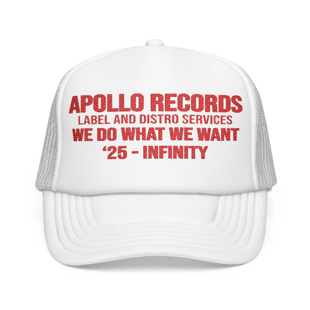 Death By Martymar Merch Apollo Records Label And Distro Services We Do What Trucker Hat White