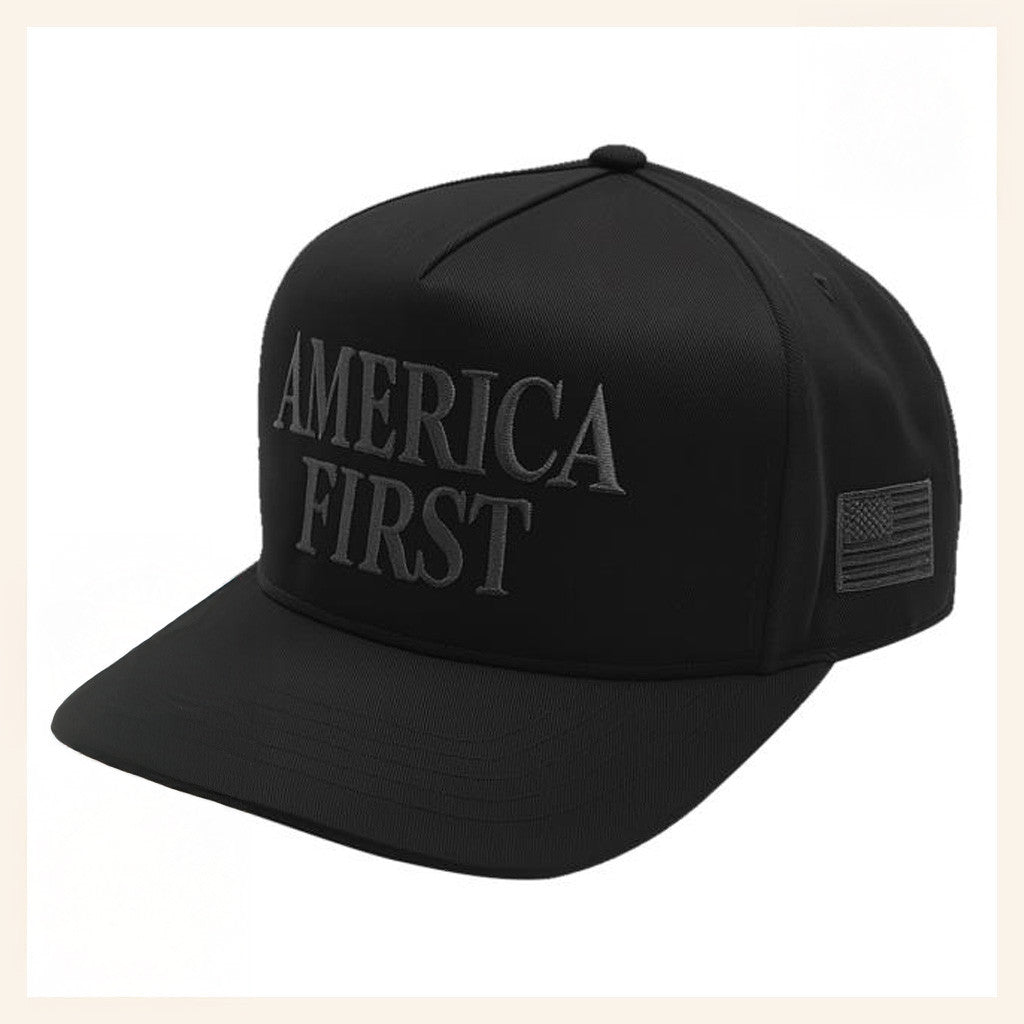 Nick Fuentes Merch Black America First Snapback Hat Embroidered Gifts For Dad