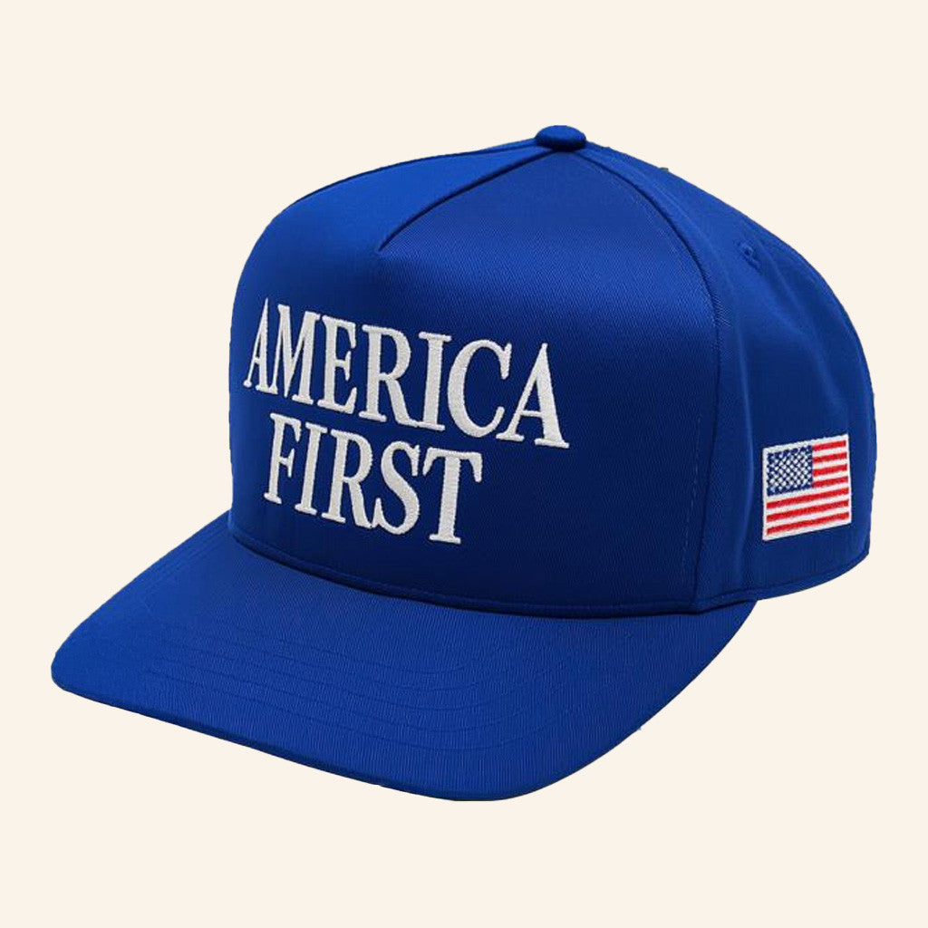 Nick Fuentes Merch Official Blue America First Snapback Hat Embroidered Gifts For Father