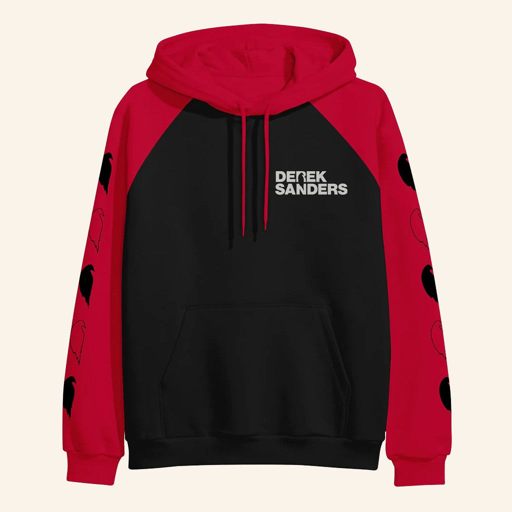 Rise Records Merch Derek Sanders Bird Red Black Hoodie Present For Husband