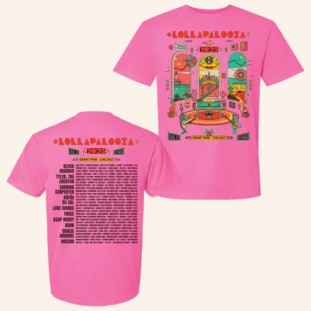 Lollapalooza Band Merch 2025 Poster T-Shirt Gifts For Her