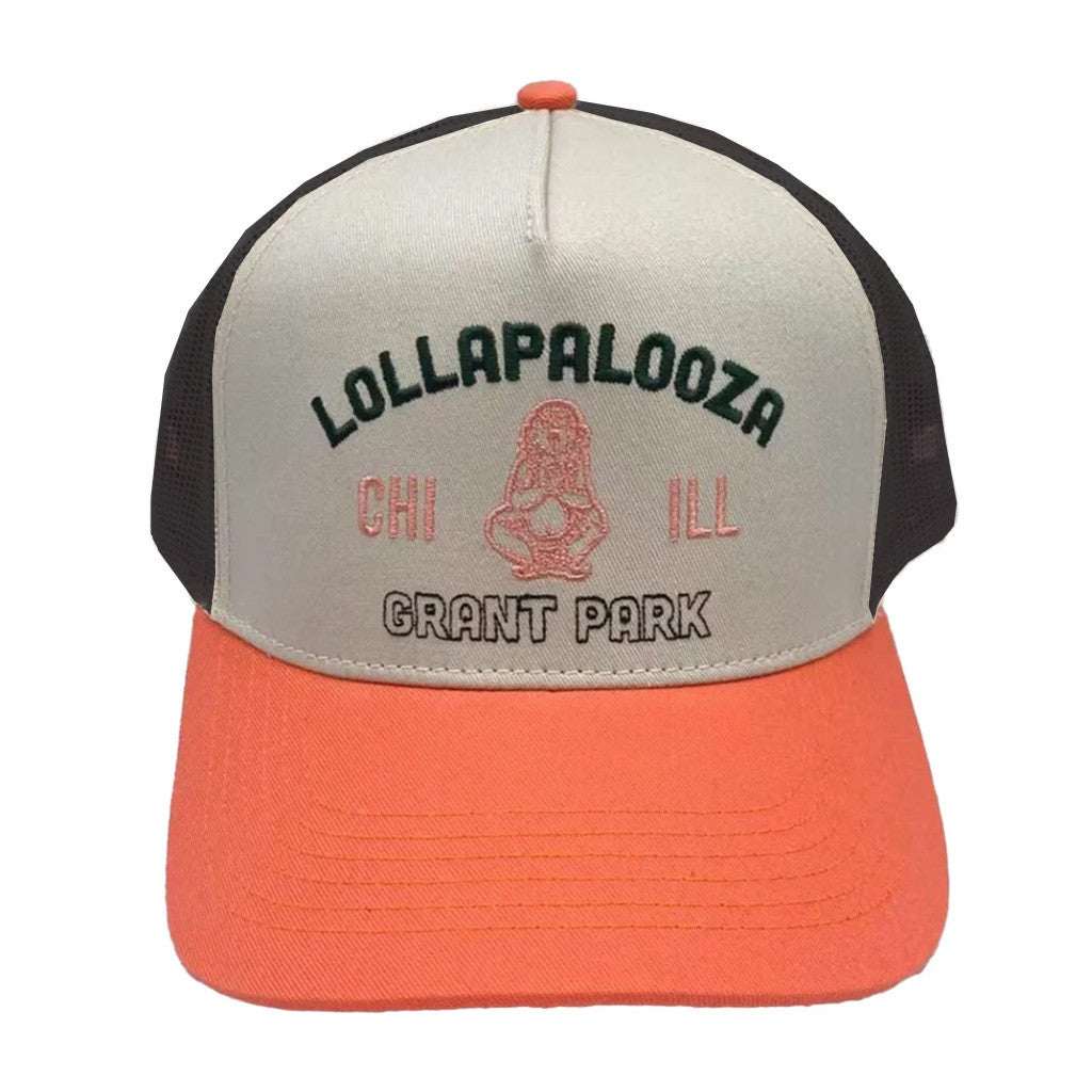 Lollapalooza Band Merch Buddha Embroidered Trucker Hat Gift Ideas For Husband