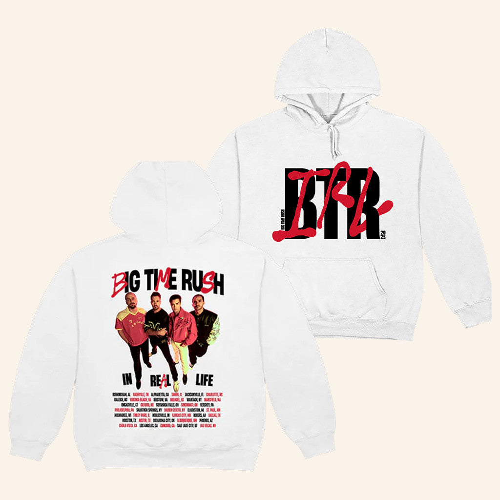 Big Time Rush Merch Btr In Real Life Worldwide 2025 Tour Hoodie Gifts For Fans