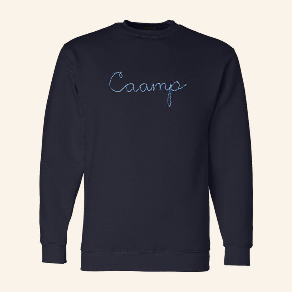 Caamp Merch Chain Stitch Crewneck Sweatshirt Navy Gift Ideas For Him