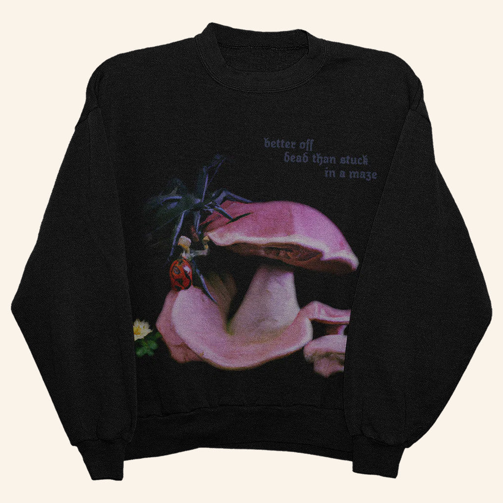 Melanie Martinez Merch Spider Web Lyric Crewneck Black Sweatshirt Him Gifts