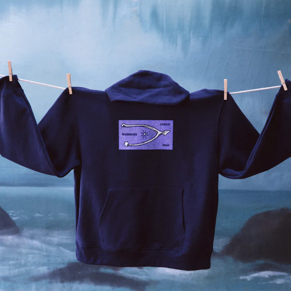 Conan Gray Merch Conan Gray Wishbone Navy Hoodie Gifts For Him