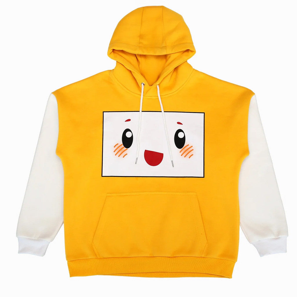 Lankybox Merch White And Golden Cute Boxy Hoodie Gifts For Friends