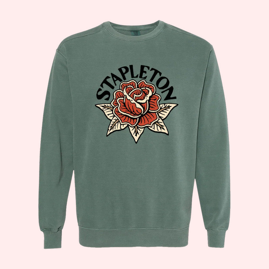 Chris Stapleton Merch Stapleton Rose Crewneck Sweatshirt Gifts For Boyfriend