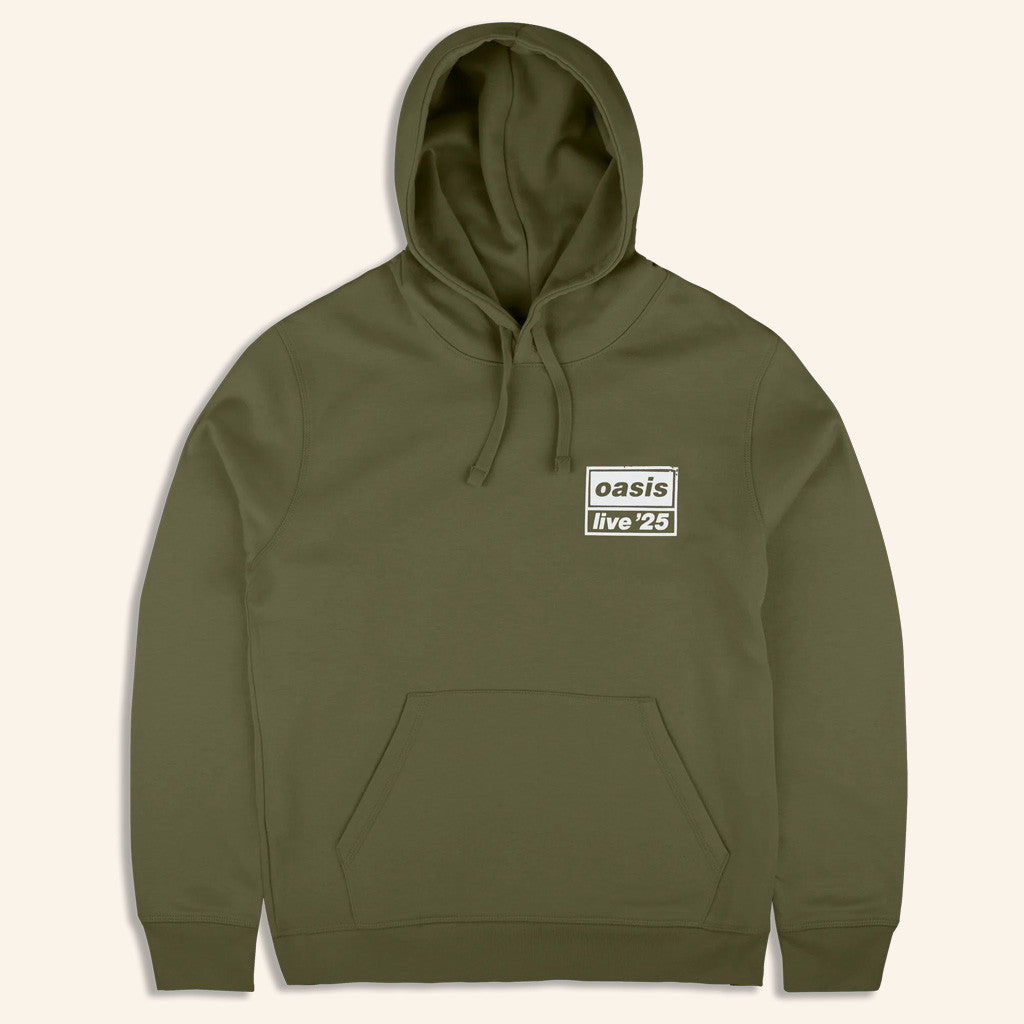Oasis Tour Merch 2025 Live '25 Distressed Tour Logo Hoodie Green Gifts For Him