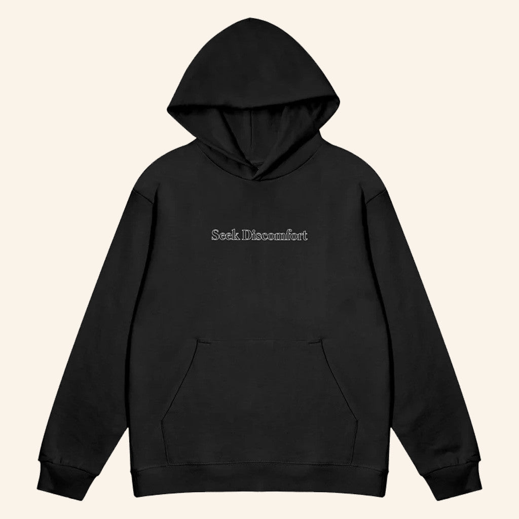 Seek Discomfort Merch Signature Hoodie Black Gift For Father